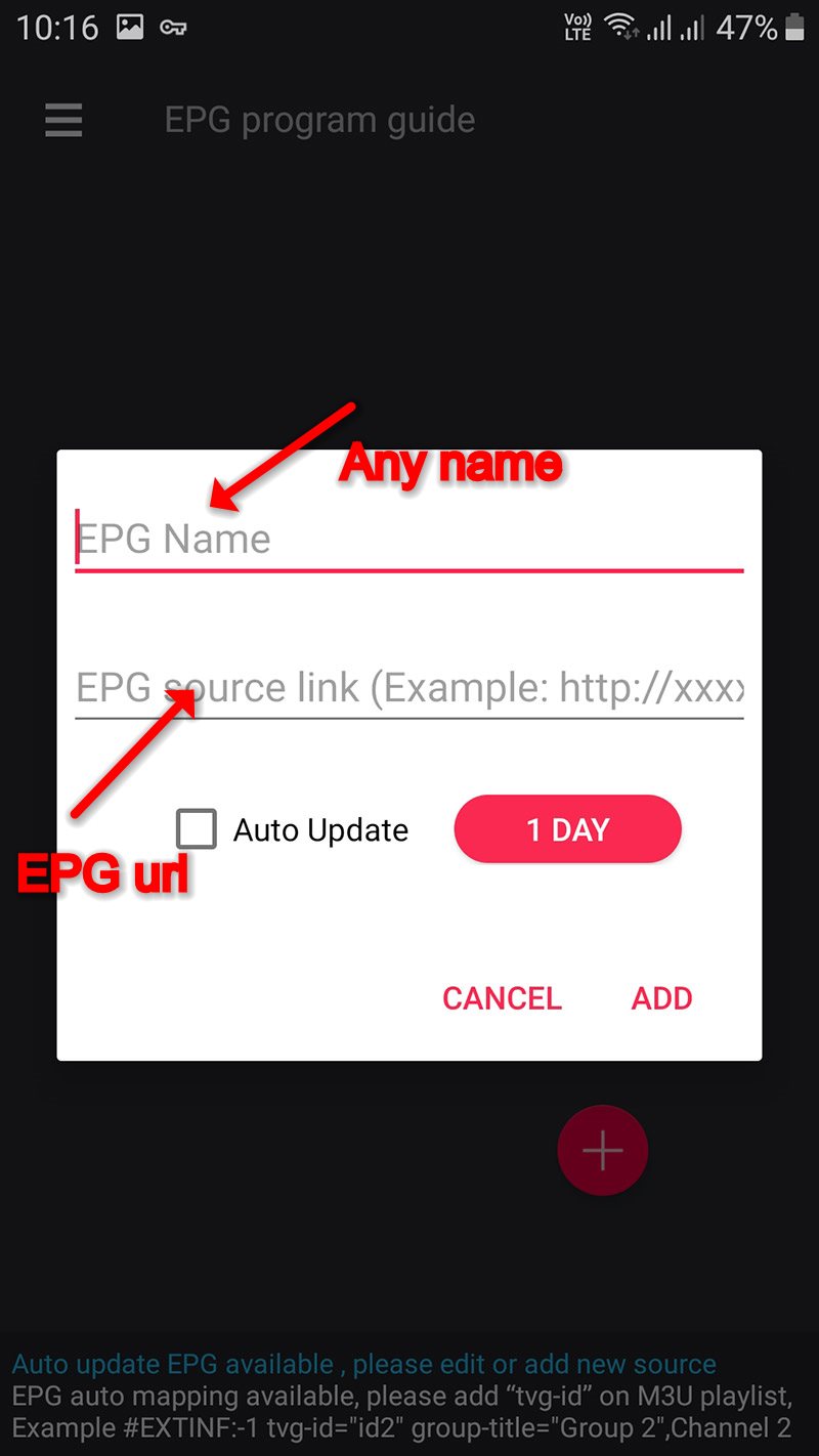 How to add EPG on GSE via Remote Playlist – screenshot 3
