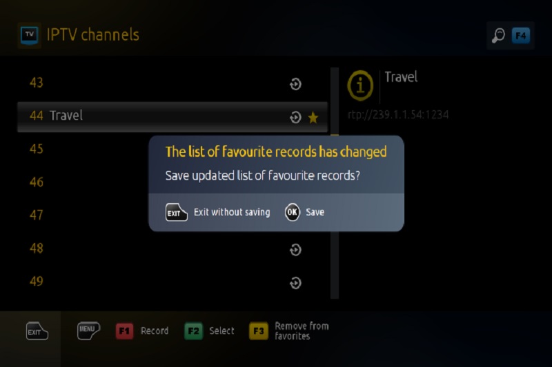 How to add channels to Favorite list on MAG – screenshot 2