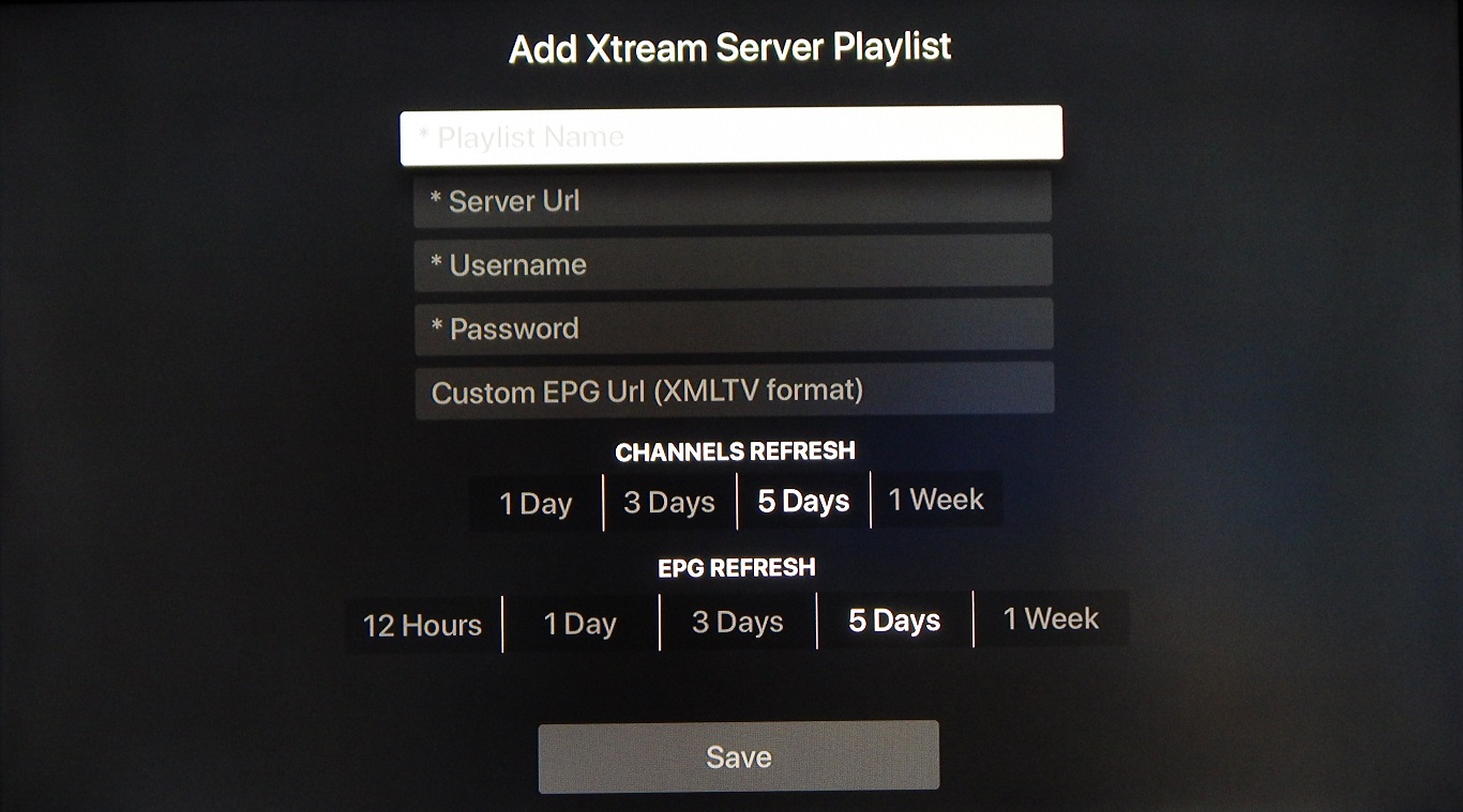 How to setup IPTV on Apple TV via iPlayTV App – screenshot 3