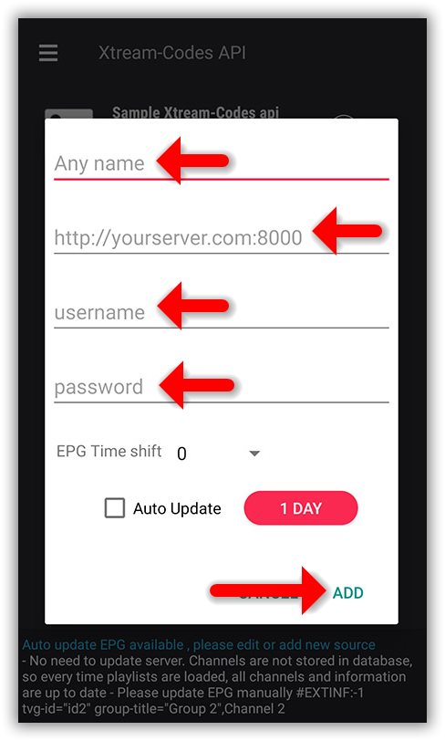 How to setup IPTV on GSE via Xtream-Codes API – screenshot 4