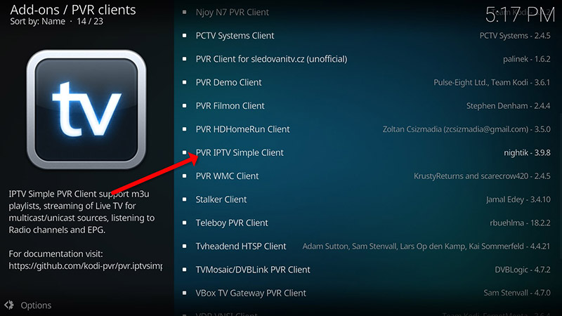 How to setup IPTV on Kodi – screenshot 3