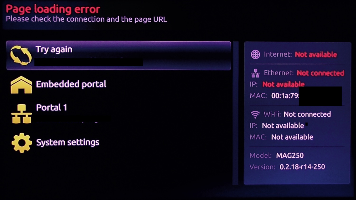 MAG problems - page loading error – screenshot 3