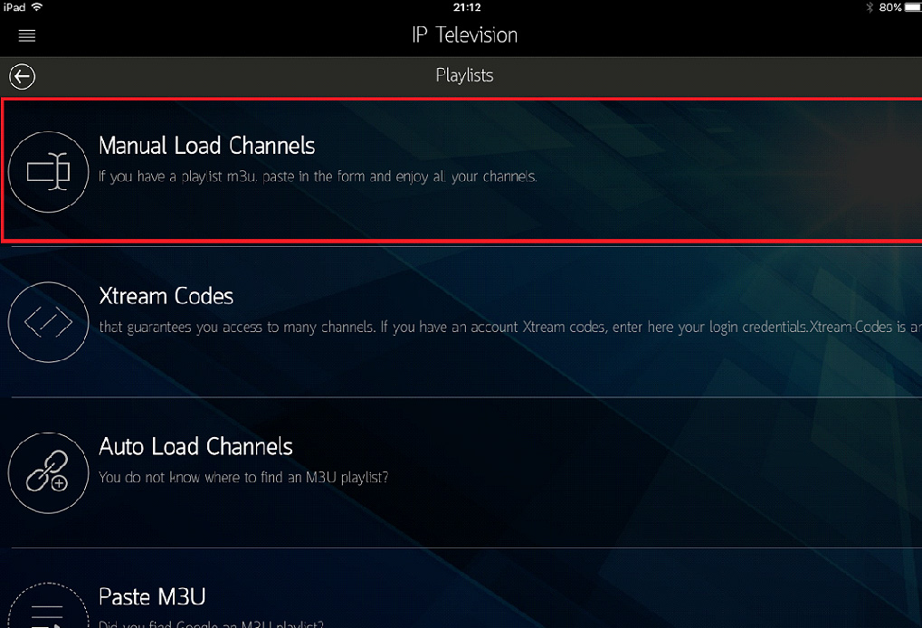 How to setup IPTV on IP Television App – screenshot 3