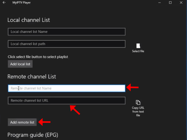 How to setup IPTV on Microsoft devices via MyIPTV Player – screenshot 4