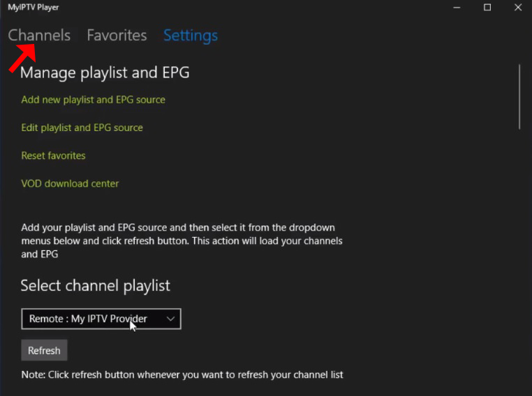 How to setup IPTV on Microsoft devices via MyIPTV Player – screenshot 6