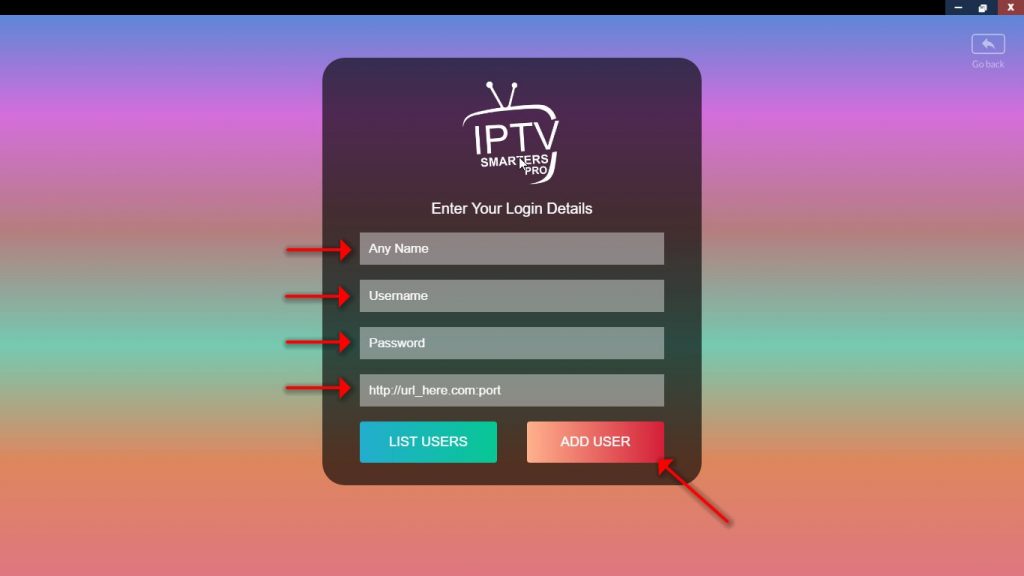 How to setup IPTV on IPTV Smarters in computer – screenshot 3